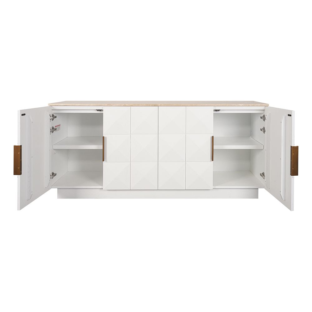 Benedict White Oak Buffet - Travertine