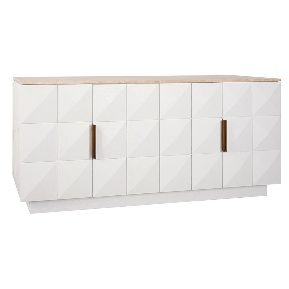 Benedict White Oak Buffet - Black Marble