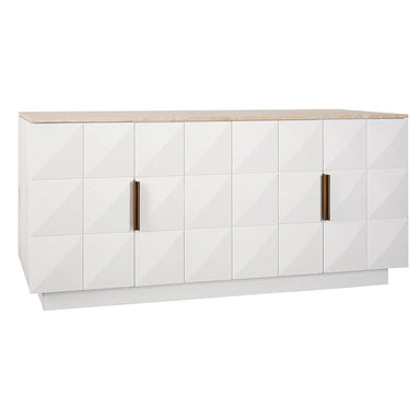 Benedict White Oak Buffet - Black Marble