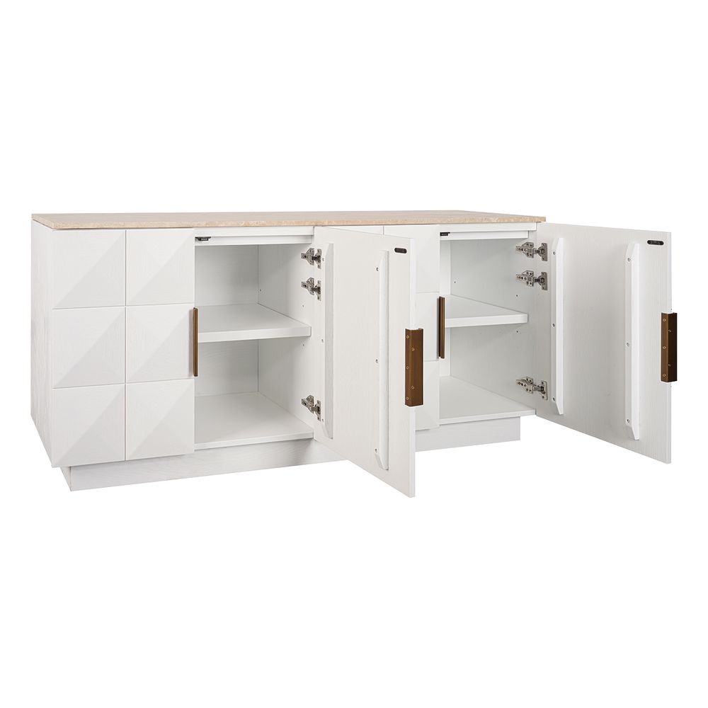Benedict White Oak Buffet - Travertine