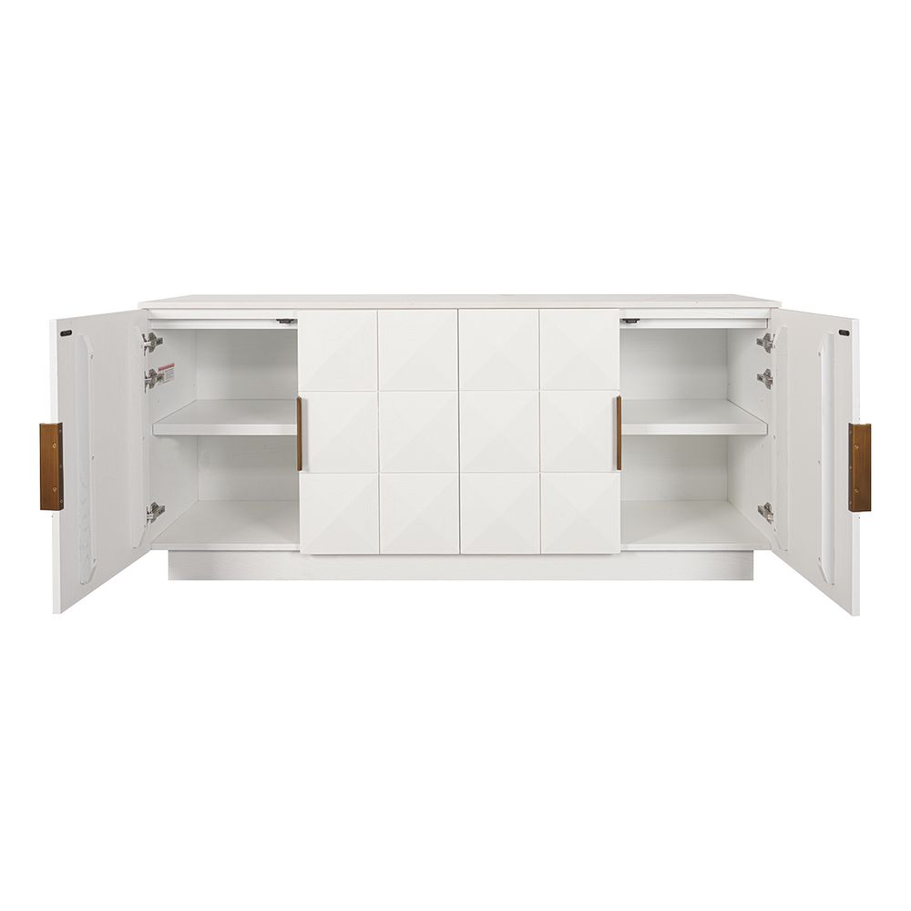 Benedict White Oak Buffet - White Marble