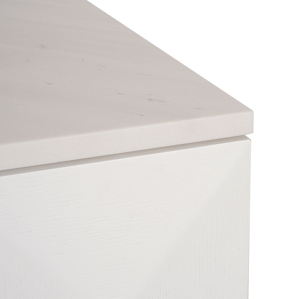 Benedict White Oak Buffet - White Marble