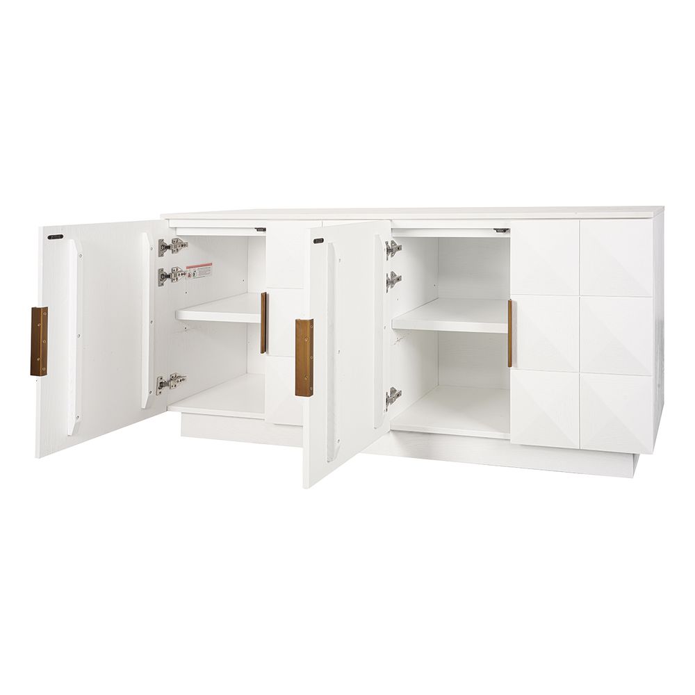 Benedict White Oak Buffet - Black Marble