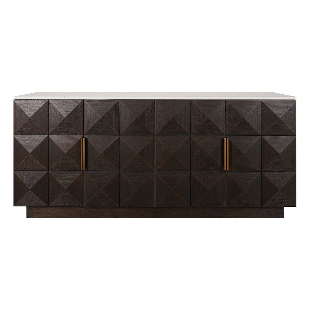 Benedict Smoked Oak Buffet - Black Marble