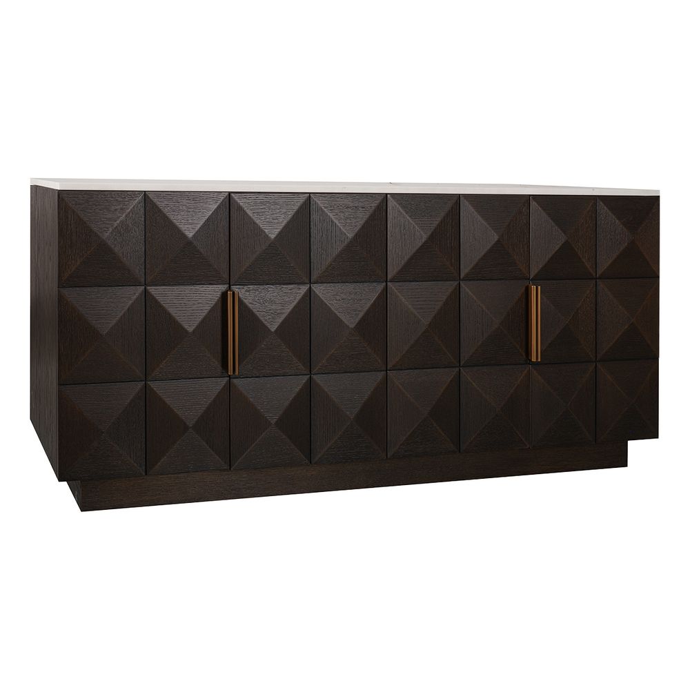 Benedict Smoked Oak Buffet - Black Marble