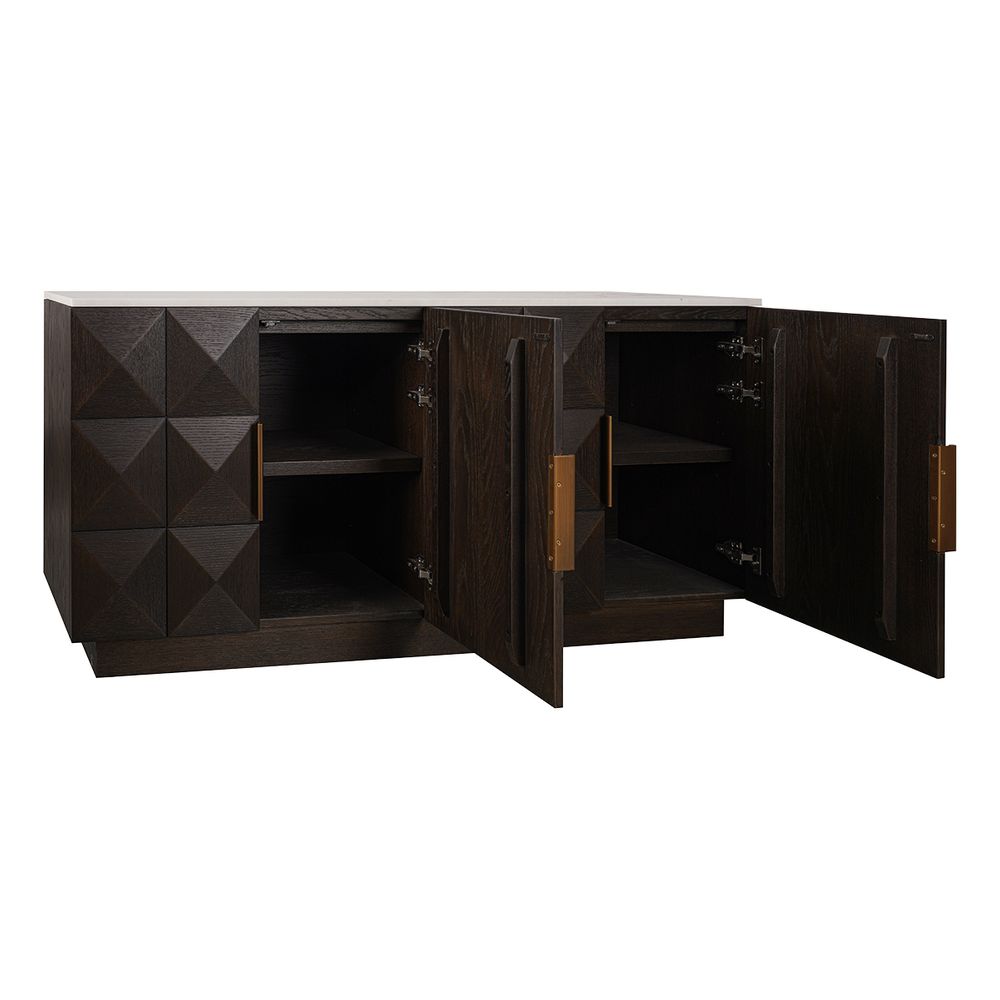 Benedict Smoked Oak Buffet - Black Marble