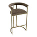 Dino Bar Stool with Upholstered Arms - Chocolate Linen