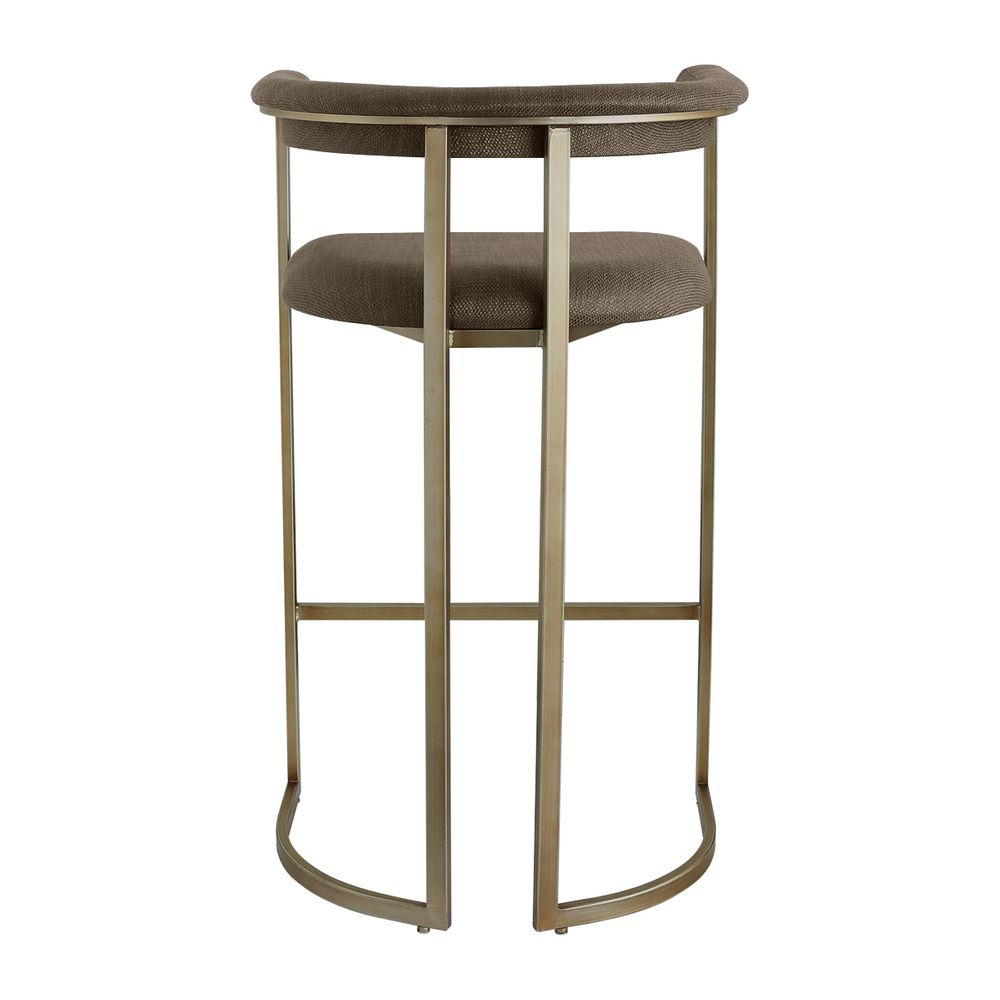 Dino Bar Stool with Upholstered Arms - Chocolate Linen