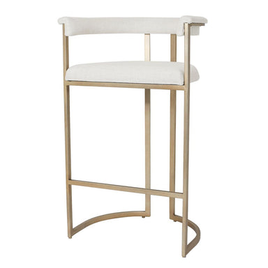 Dino Bar Stool with Upholstered Arms - Natural Linen