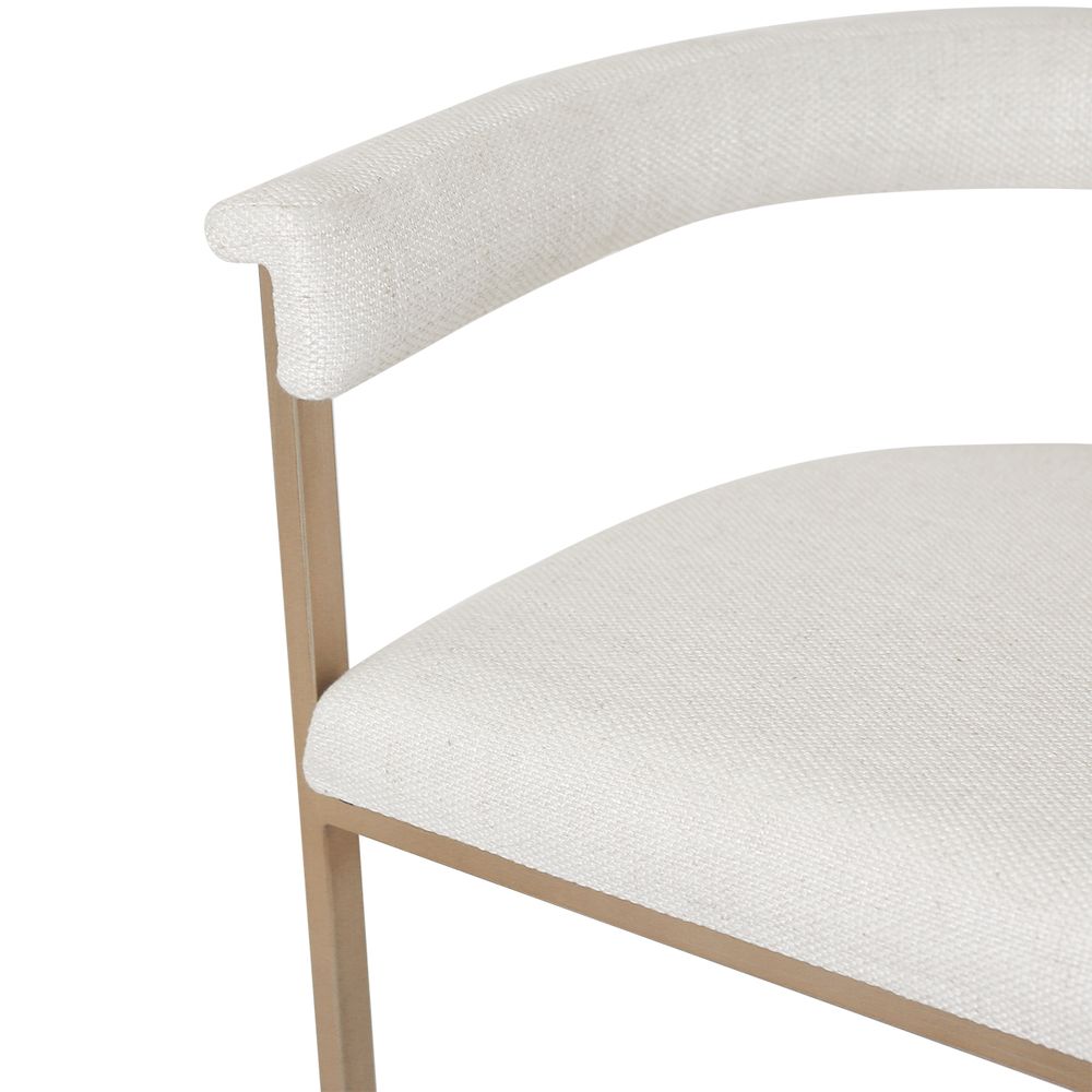 Dino Bar Stool with Upholstered Arms - Natural Linen
