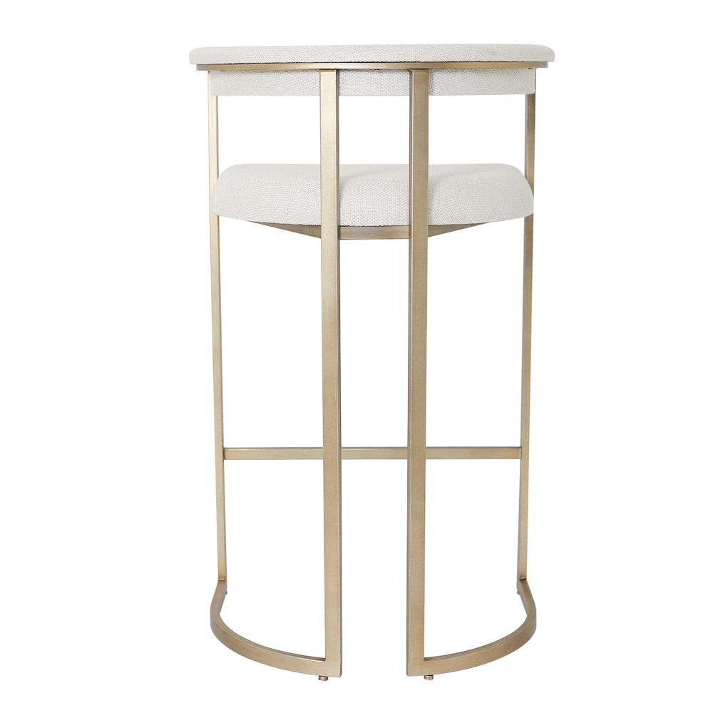 Dino Bar Stool with Upholstered Arms - Natural Linen