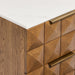 Benedict Walnut Bedside Table - Black Marble
