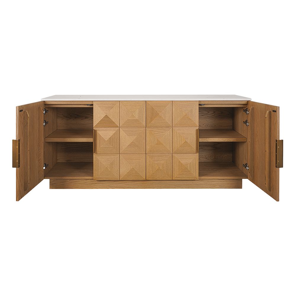 Benedict Natural Oak Buffet - White Marble
