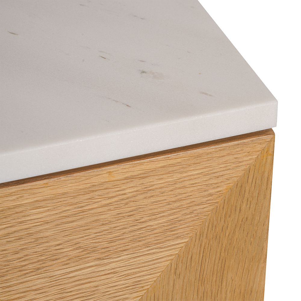 Benedict Natural Oak Buffet - White Marble
