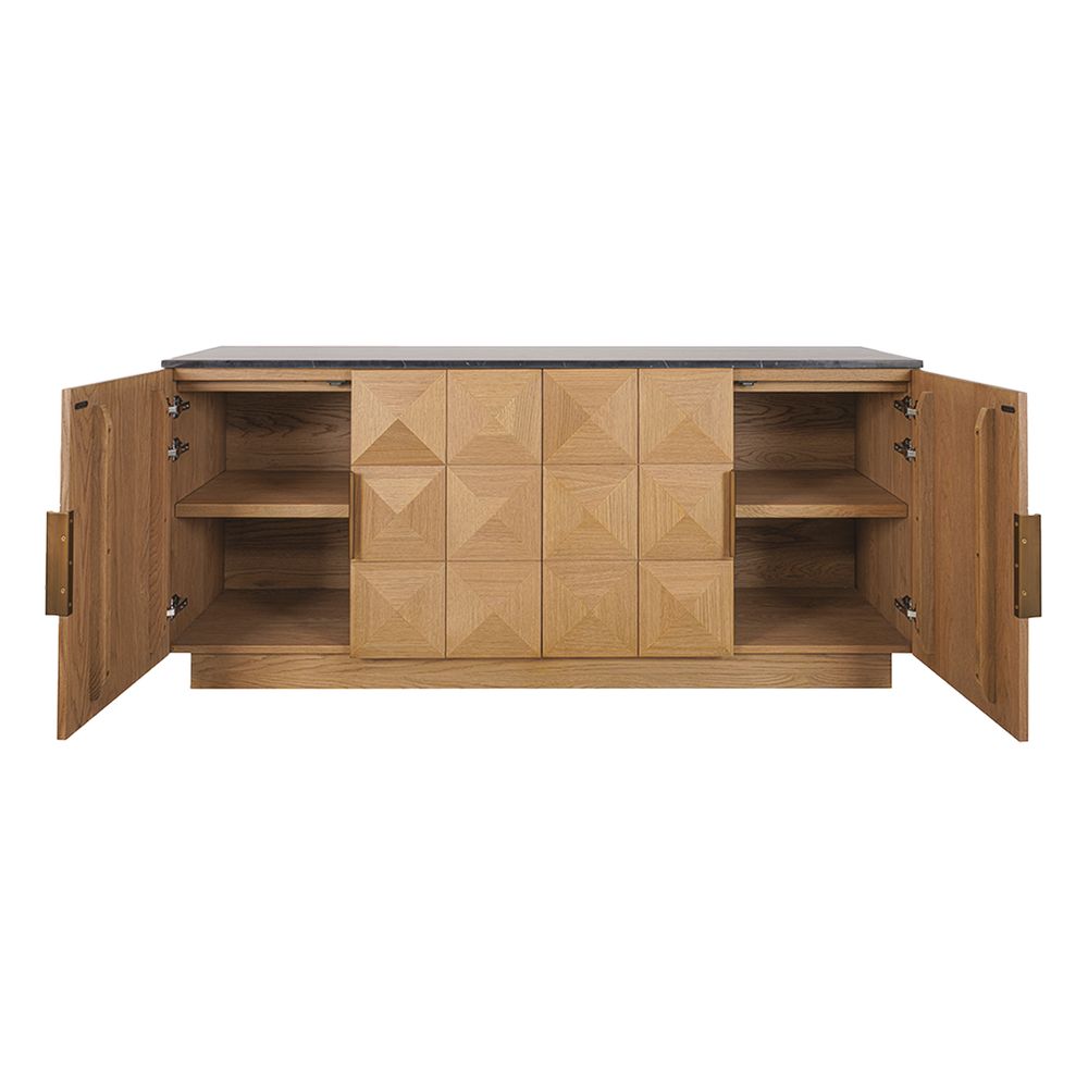 Benedict Natural Oak Buffet - Black Marble