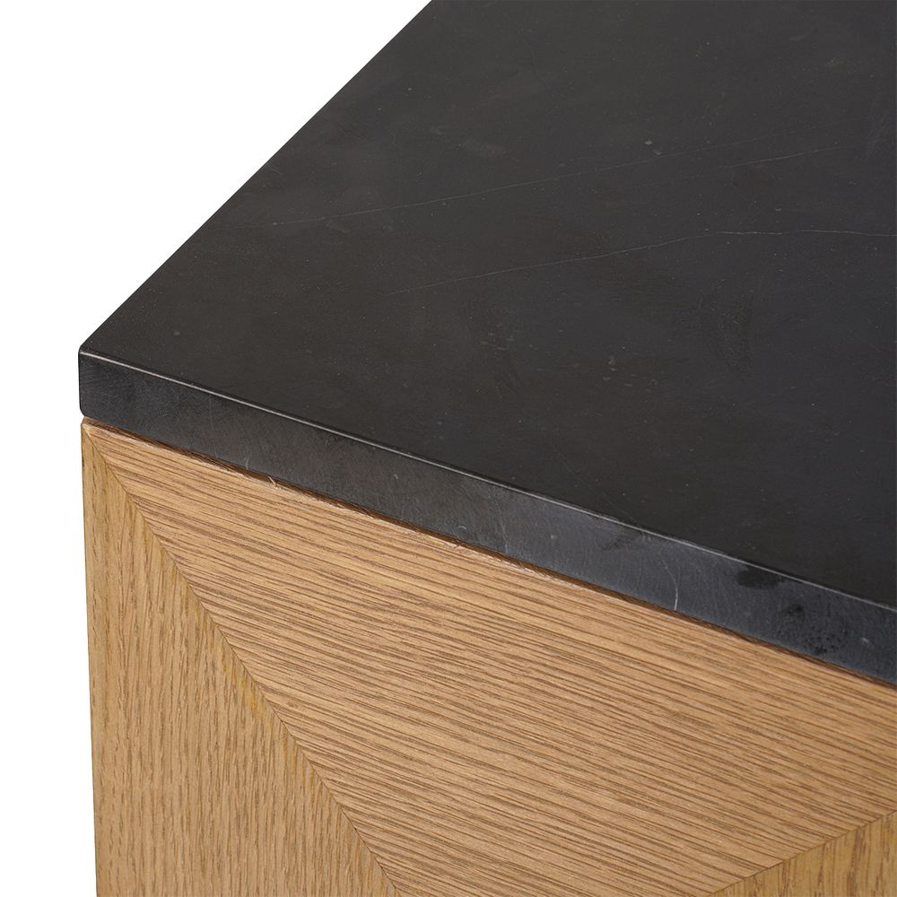 Benedict Natural Oak Buffet - Black Marble