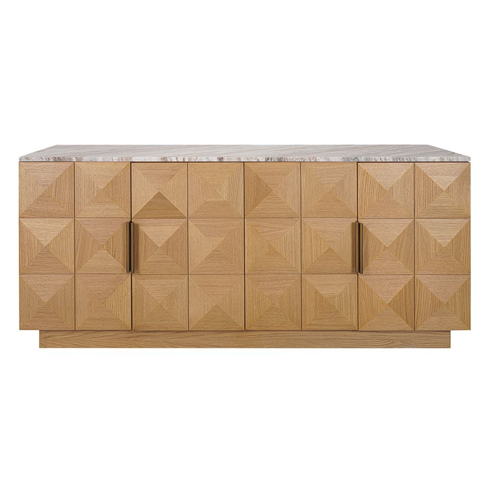 Benedict Natural Oak Buffet - River Brown Marble