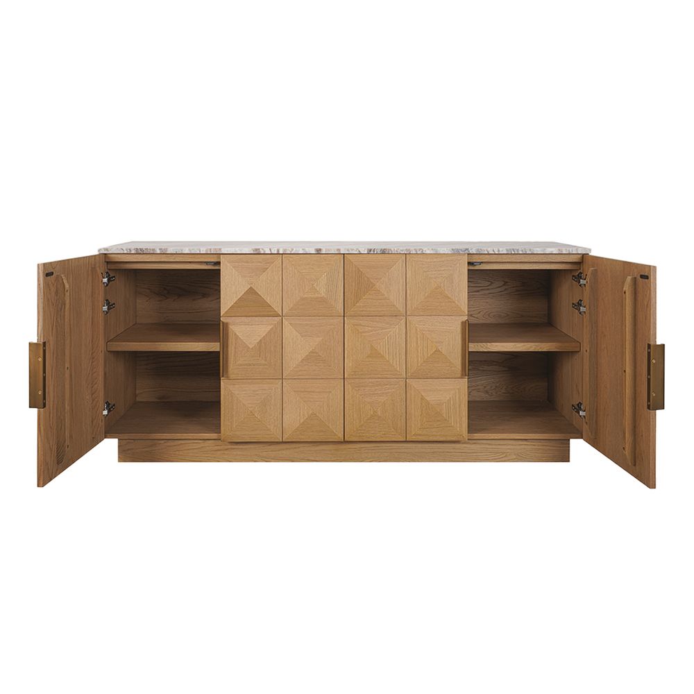 Benedict Natural Oak Buffet - Black Marble