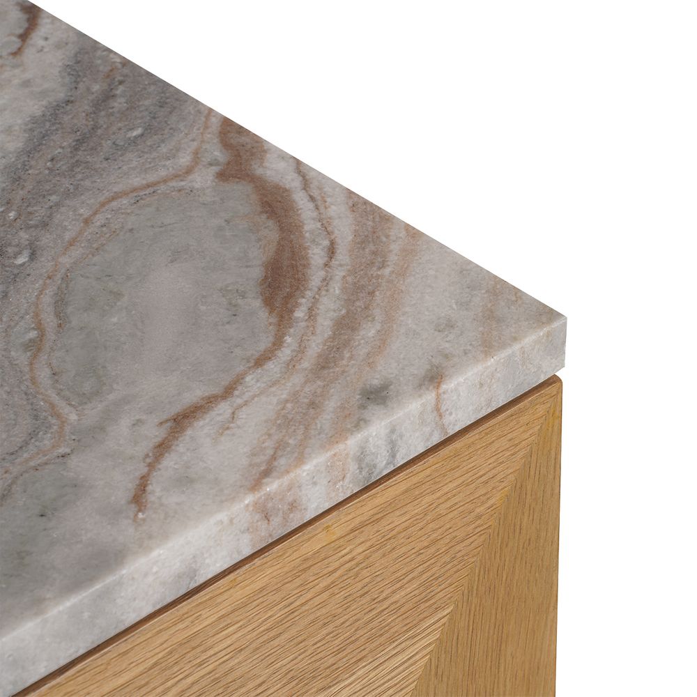 Benedict Natural Oak Buffet - Black Marble