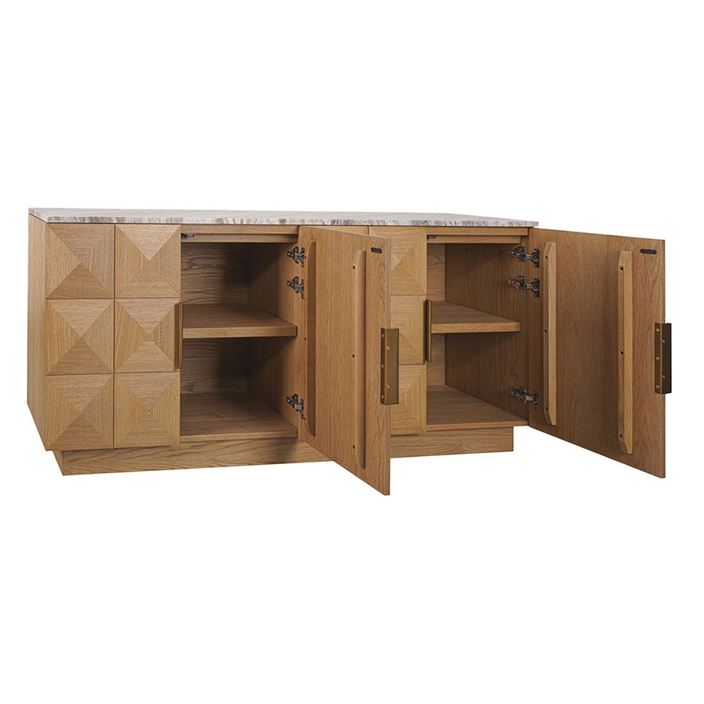 Benedict Natural Oak Buffet - Black Marble