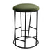 Aiden Black Steel Kitchen Stool - Moss Velvet