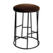 Aiden Black Steel Kitchen Stool - Dark Chocolate Velvet