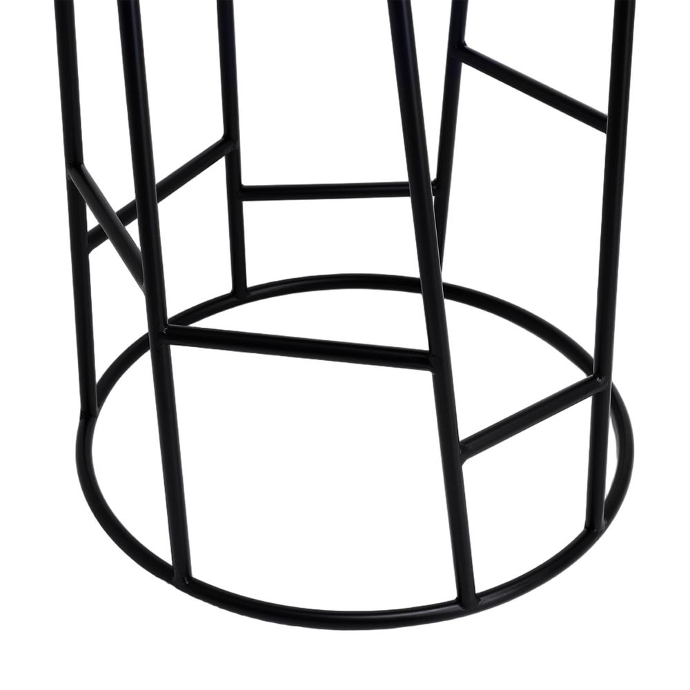 Aiden Black Steel Kitchen Stool - Dark Chocolate Velvet