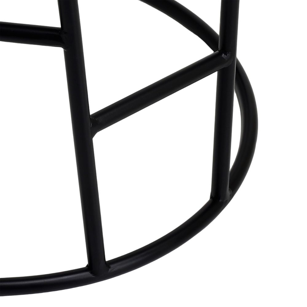 Aiden Black Steel Kitchen Stool - Dark Chocolate Velvet