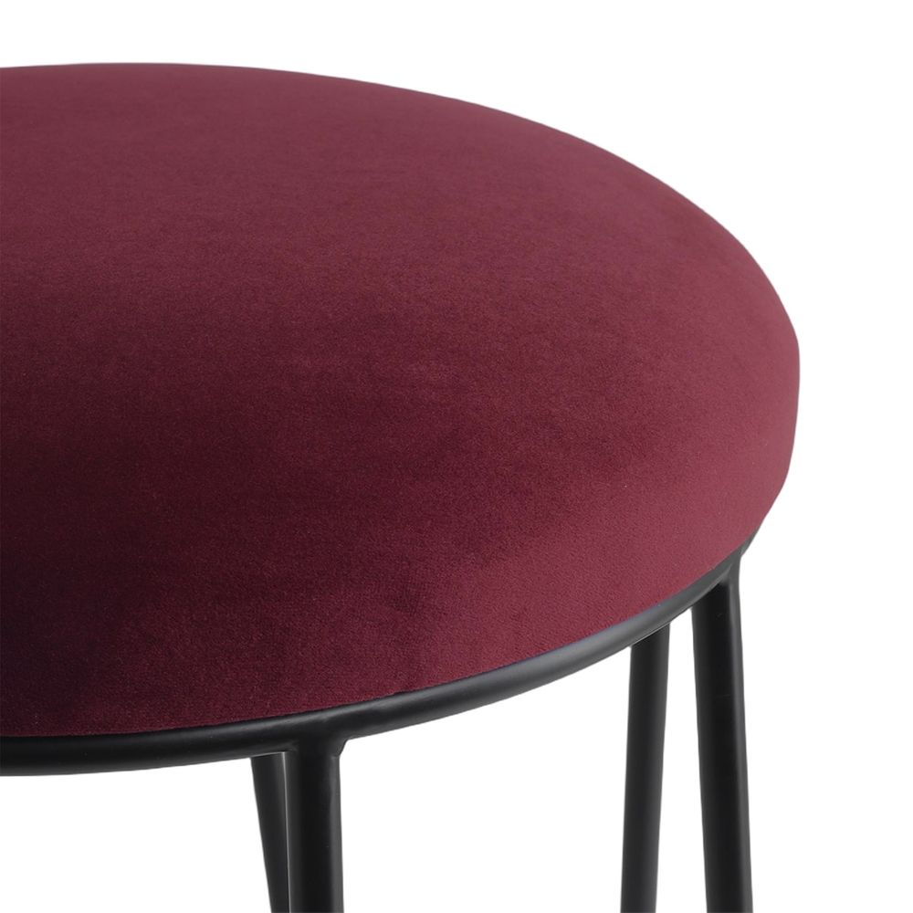Aiden Black Steel Kitchen Stool - Mulberry Velvet