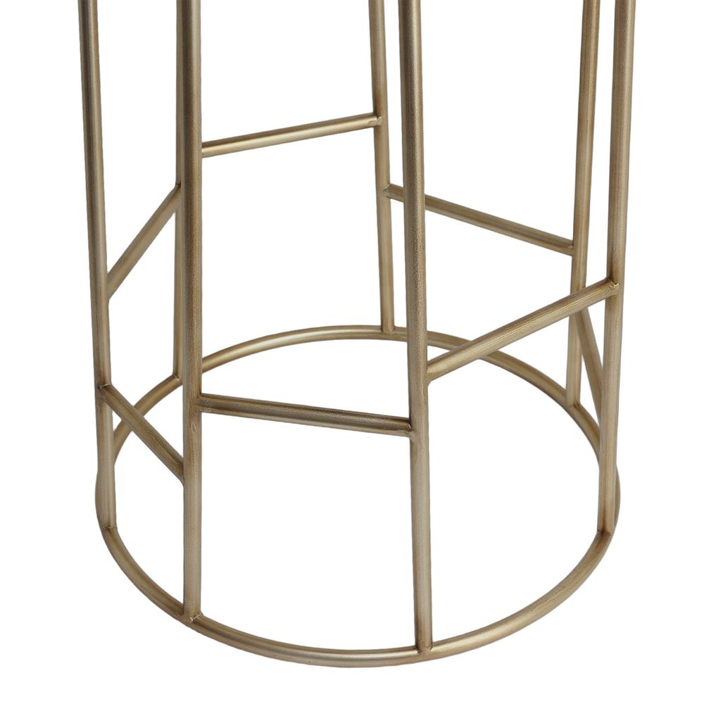 Aiden Gold Steel Kitchen Stool - Speckle Ecru