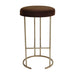 Blackley Gold Iron Kitchen Stool - Dark Chocolate Velvet