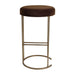 Blackley Gold Iron Kitchen Stool - Dark Chocolate Velvet