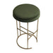 Blackley Gold Iron Kitchen Stool - Moss Velvet
