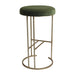 Blackley Gold Iron Kitchen Stool - Moss Velvet