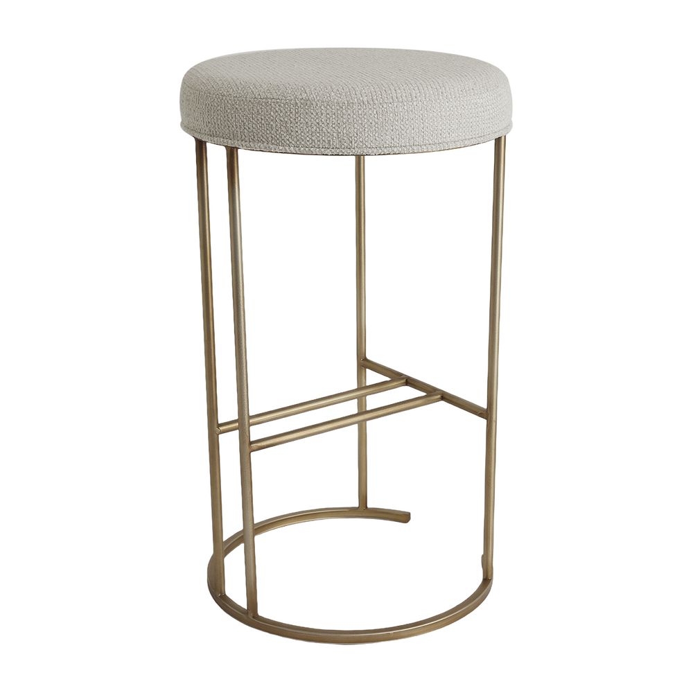 Blackley Gold Iron Kitchen Stool - Speckle Ecru