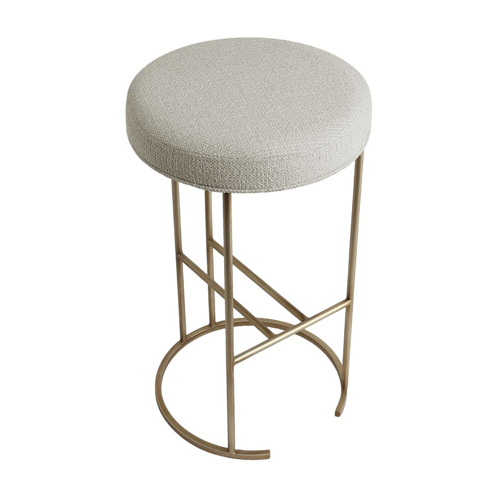 Blackley Gold Iron Kitchen Stool - Speckle Ecru