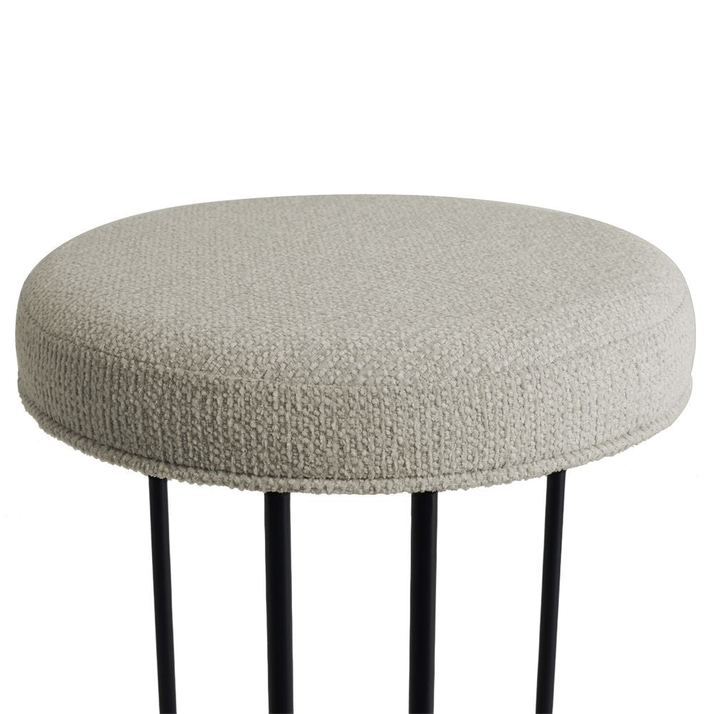 Blackley Black Iron Kitchen Stool - Speckle Ecru