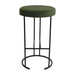 Blackley Black Iron Kitchen Stool - Moss Velvet