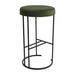 Blackley Black Iron Kitchen Stool - Moss Velvet