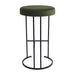 Blackley Black Iron Kitchen Stool - Moss Velvet