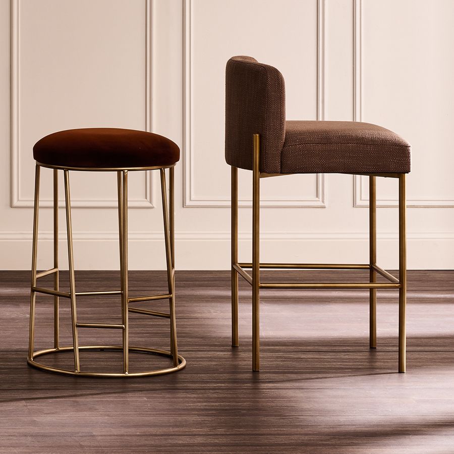 Leon Kitchen Stool - Dark Chocolate Velvet