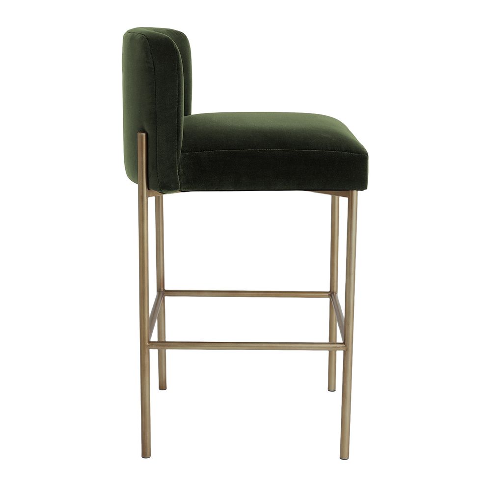 Leon Kitchen Stool - Moss Velvet