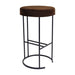 Blackley Black Iron Kitchen Stool - Dark Chocolate Velvet