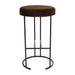 Blackley Black Iron Kitchen Stool - Dark Chocolate Velvet