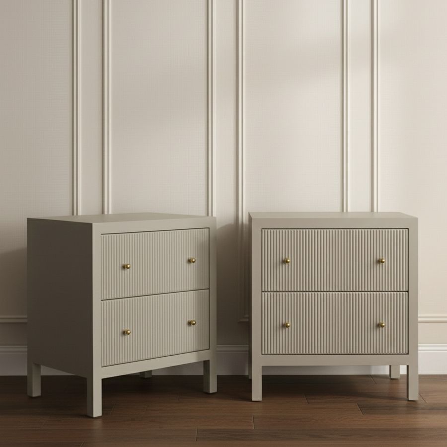 Ariana 67x76cm Bedside Table - Beige