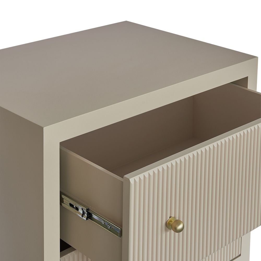 Ariana 67x76cm Bedside Table - Beige