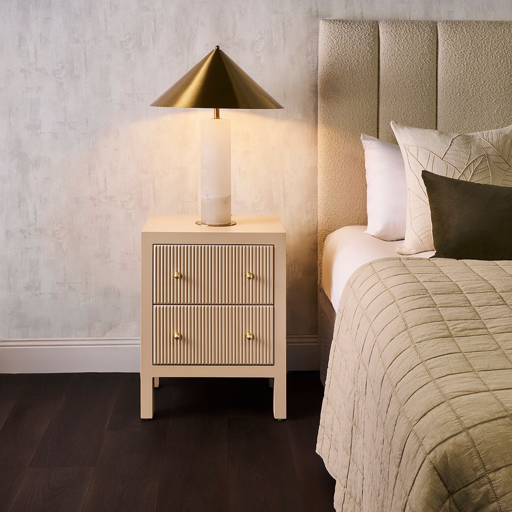 Ariana 50x65cm Bedside Table - Beige