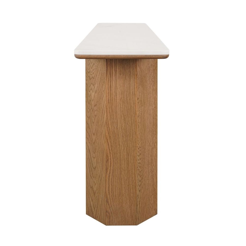 Barlow Marble Console Table - Natural Oak