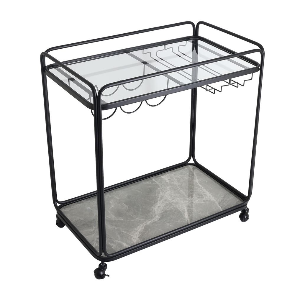 Wentworth Rectangle Bar Cart - Black