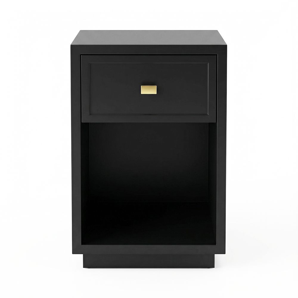Logan 40x60cm Bedside Table - Black